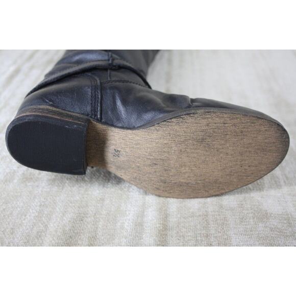 Steve Madden Rover Black Leather Over Knee Riding Boots Size 5.5 Low Heel $199 - Picture 8 of 10